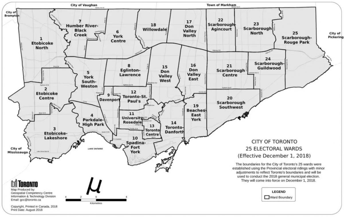 Toronto rione mappa