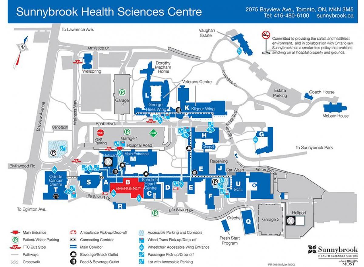mappa di Sunnybrook hospital di Toronto
