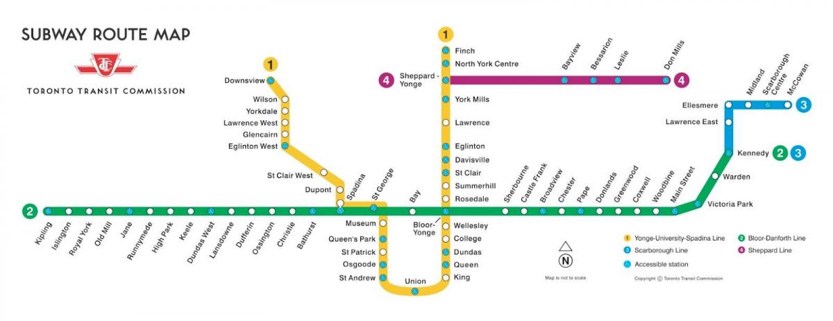 mappa di metropolitana di Toronto