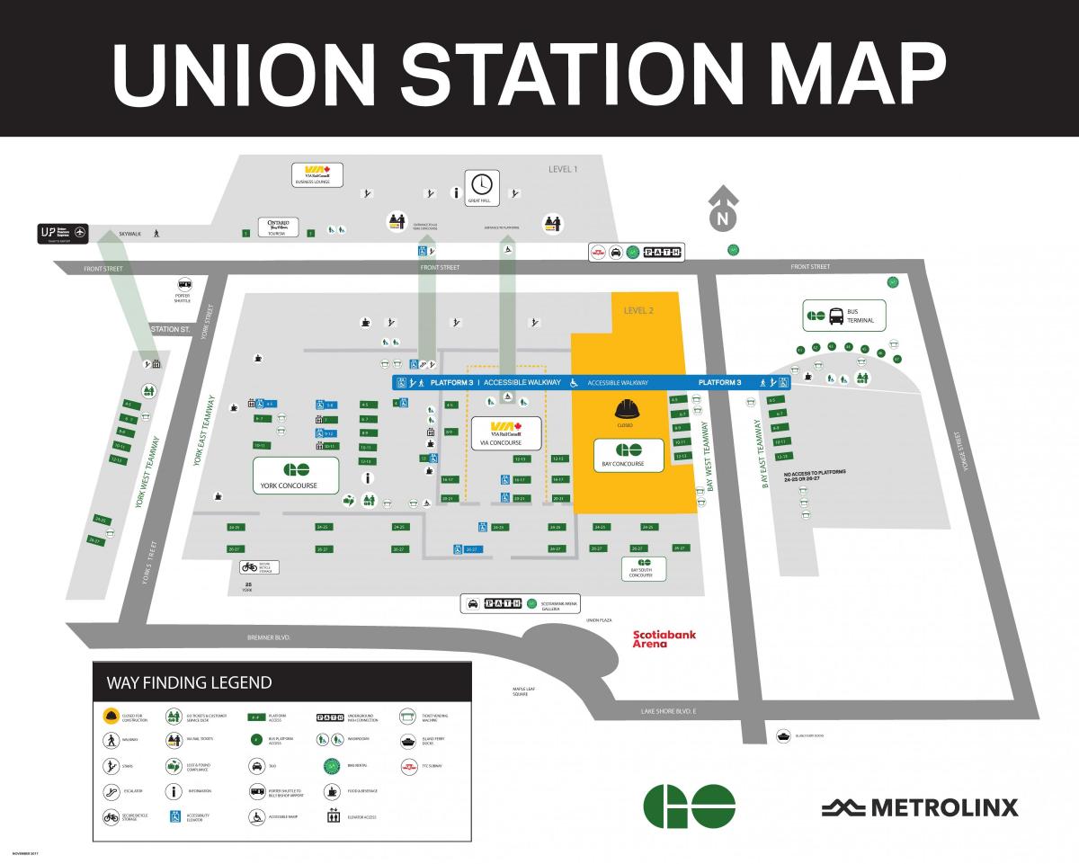 la union station di Toronto la mappa