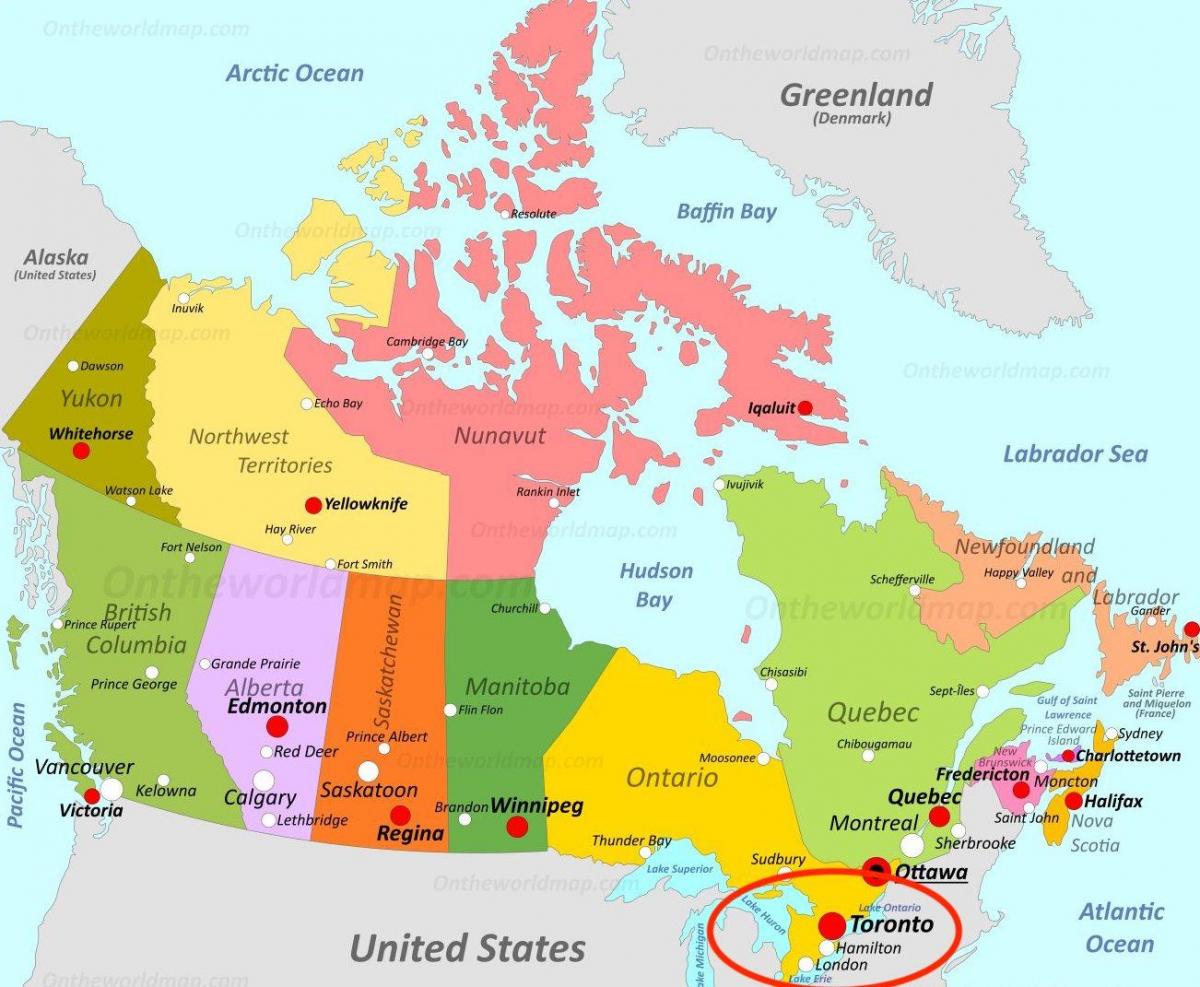 Toronto, canada mappa - Canada mappa di Toronto (Canada)