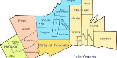 Area di Toronto la mappa