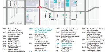 Ryerson mappa del campus di Toronto