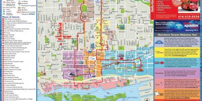 Mappa di Toronto hop on hop off tour in autobus