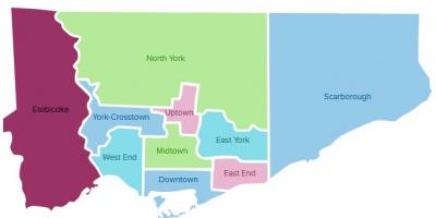 La mappa dei quartieri di Toronto