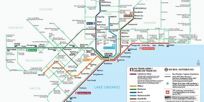 Toronto mappa dei trasporti pubblici
